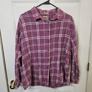 C.E. Schmidt Workwear Long-sleeve Flannel Button-down Shirt Size XL Women's